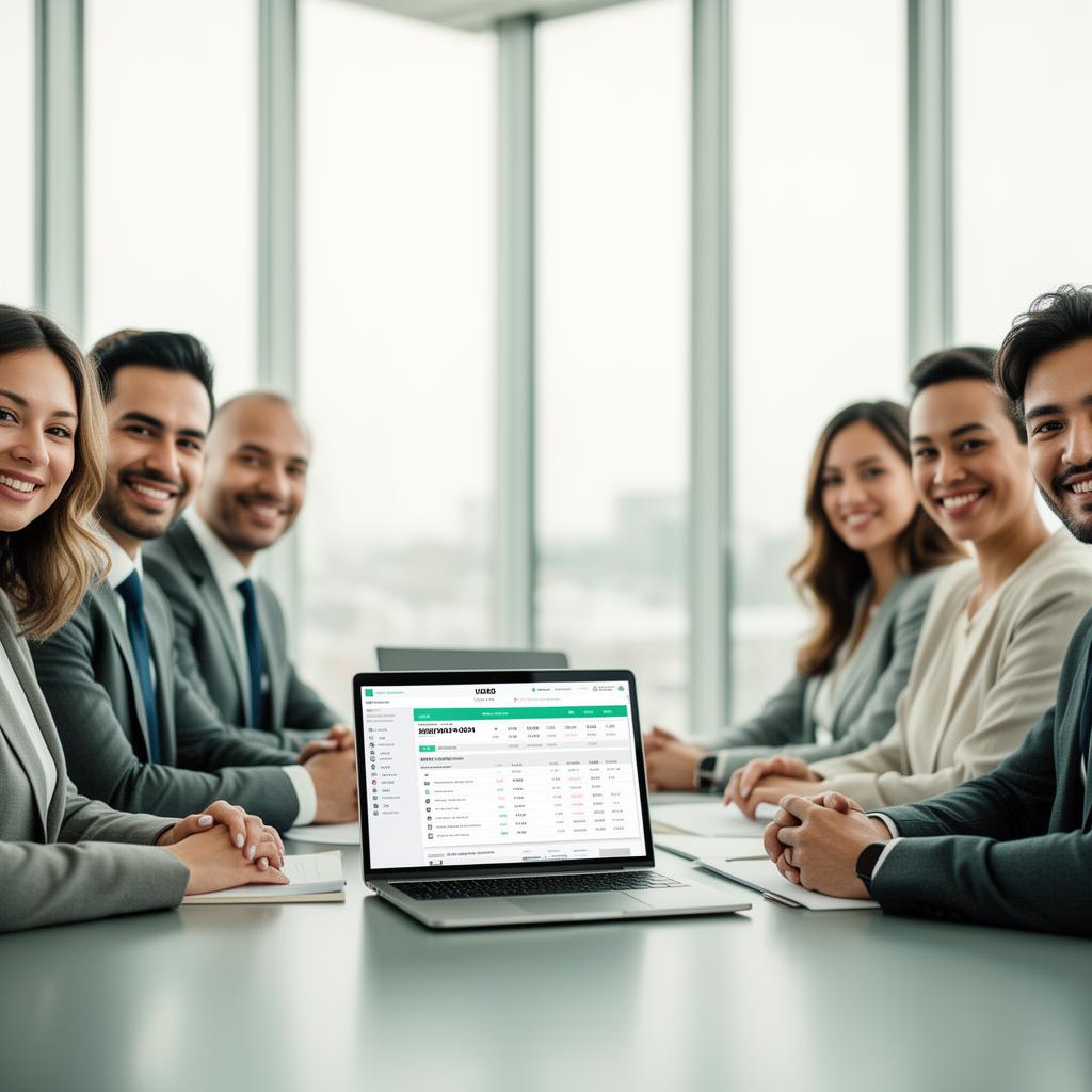 Equipe corporativa em reunião planejando viagens de negócios